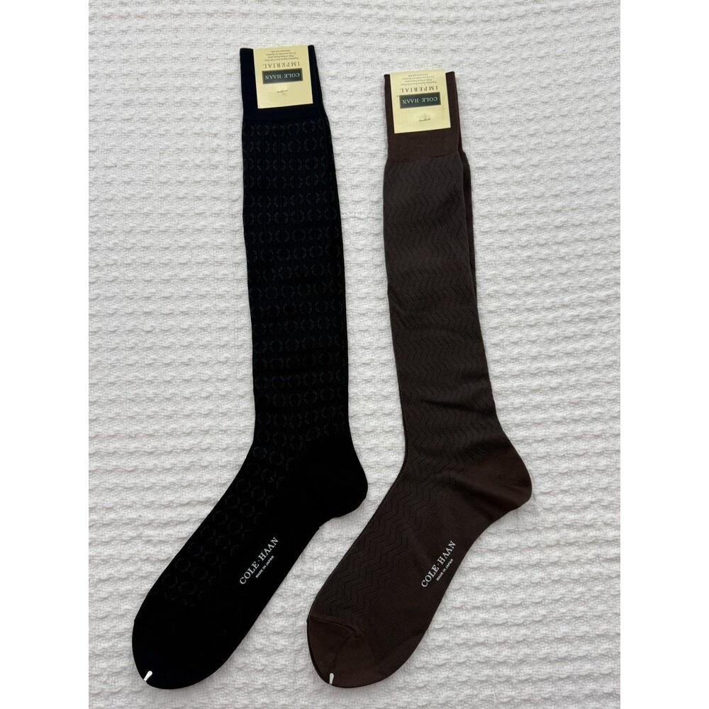 NOS Cole Haan Imperial OTC Socks 2 Pair Lot Made in Japan Mercerized Cotton NWT